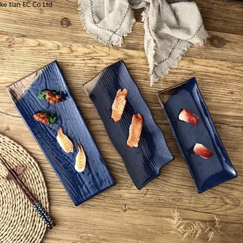 Criativo Placa Cerâmica Retangular Sushi conjunto de Placa de Bolo Prato de Sobremesa Prato de comida Japonesa Personalidade Restaurante serviço de Mesa