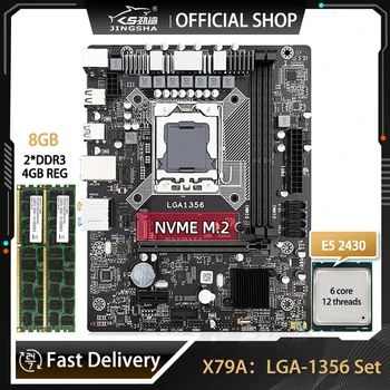Placa-Mãe X79 LGA1356 Kit Combo Xeon E5 2430 CPU 2*4GB=8GB de memória DDR3 de Memória Ram ECC REG PC3 Kit NVME M. 2 Placa Mae placa-Mãe