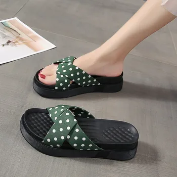 Chinelos Mulheres Rodada Toe Sapatos De Senhoras De Verão Antiderrapantes Plataforma Sandálias Ao Ar Livre Moda Mulher Chinelos De Quarto Casual Slides Pantuflas