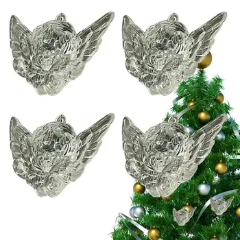 Natal Branco floco de Neve, Enfeites de 4pcs/Set Variadas Formas de Acrílico Enfeites de Árvore de Enfeites Para Decoração de Natal
