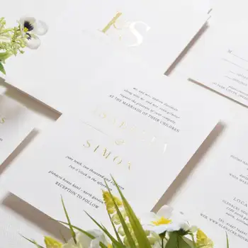 Simples, elegante folha de impressão de convite de casamento ai012