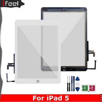 Para o iPad Ar 1 iPad 5 A1474 A1475 A1476 Digitador da Tela de Toque com Botão Frontal Visor de Vidro do Painel de Toque Substituição