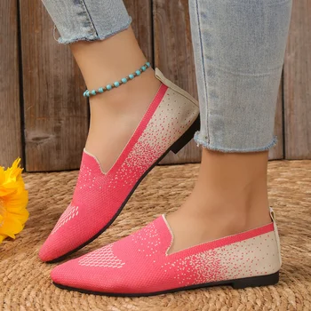 Sapatos de Mulheres 2023 Nova Moda de Pontas de Dedos Superficial Boca Plana Sapatos para Mulheres Respirável, Confortável antiderrapante Casual Sapatos Femininos