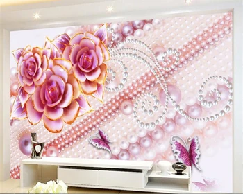 beibehang hudases de beleza Personalizados behang estética bela atmosférica borboleta jóias 3D papel de parede papel de parede para parede 3 d
