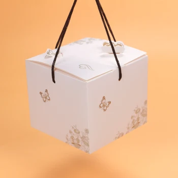 30pcs Branco Lidar com a Caixa de Papel Pequeno Doce Caixa de Cookie Contendo Açúcares Favores Evento Festa de Sacos de Presente