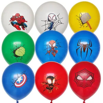 10pcs 12inch Aranha, Super-Herói Balões de Látex Mavel Tema do homem-Aranha artigos para festas de Crianças Festa de Aniversário, Decoração de Dom Crianças