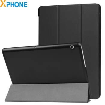 Para Huawei MediaPad T3 10 Horizontal Flip Microfibra Caso de Couro com Três-dobrando a Tampa do compartimento do Shell para o T3 de 10 polegadas Tablet