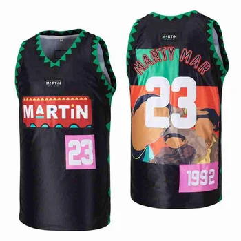 Camisolas basquetebol MARTIN 23 MARTYMAR jersey de Costura, Bordado de hotéis Baratos de Alta Qualidade Esportes ao ar livre Hip hop cor-de-Rosa Preto 2023 verão