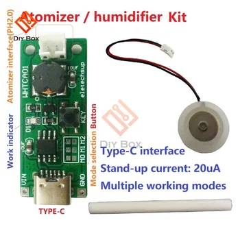 Tipo-C USB Mini Umidificador Driver da Placa de Circuito Atomizador Eletrônico DIY Kits de Nebulizador Filme Mini Oscilante Inteligentes de Automação Doméstica