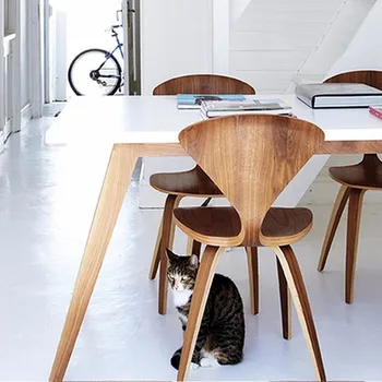 Meados do século Moderna Cadeira de Jantar de Cinzas/Nogueira madeira Compensada Moldada Cherner Norman Lado Cadeiras Para Cozinha Móveis de Design Nórdico