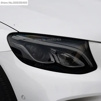 O Farol do carro do Filme Protetor de Farol lanterna traseira Preta Transparente TPU Adesivo Para a Mercedes Benz GLC Classe SUV X253 Acessórios