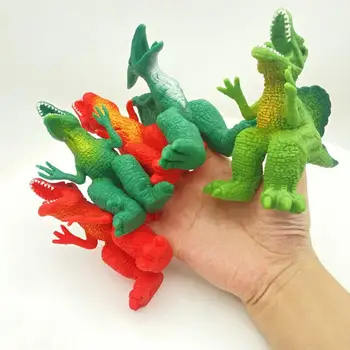 Suave Cor Vibrante Dinossauro Dedos Brinquedo Macio de TPR Dedo Treinamento de Flexibilidade Crianças dos desenhos animados de Dinossauro Dedo Boneco de Brinquedo