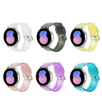 20MM Transparente Relógio de Pulseira de Brilhante, Pulseira de Relógio de Substituição de Acessórios para Samsung Galaxy Pro Watch5