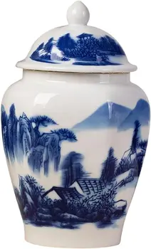 Vaso de cerâmica de Porcelana Gengibre Jar vaso de Flores de Chá de Caixinha Chinesa Esmalte Decorativos Plantador Templo Frasco de Armazenamento para