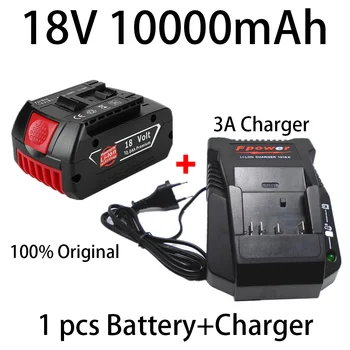 10ah bateria recarregável Li-ion 18V bateria para broca elétrica para a Bosch BAT609 BAT609G BAT618 BAT618G BAT614 + 1 char
