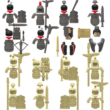 Único Vender Koruit Qin Soldados Do Império Terra Cotta Warriors Figura Acessórios Armadura, Capacete De Construção De Blocos De Tijolo De Brinquedos Para As Crianças