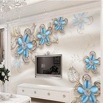beibehang papel de parede Personalizado grandes 3d de luxo Europeu de seda pérola flor mural lindos adesivos de parede sofá foto de fundo