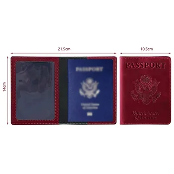 1 PCS Americano do Couro do PLUTÔNIO do Passaporte Caso-Americana de Mulheres, Homens do Passaporte Caso da Moda Documento de Viagem Caso o Passaporte de Capa