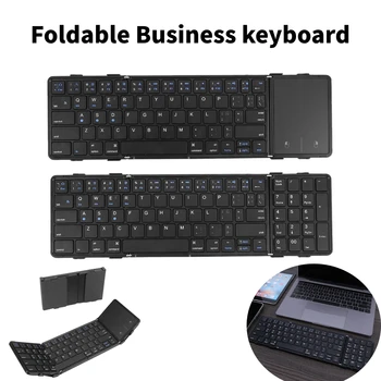 Portátil de Negócios teclado Dobrável Mini Teclado Bluetooth Compatível com Teclados sem Fio Recarregável para Ipad Telefone Tablet