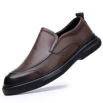 Couro genuíno Homens Sapatos antiderrapantes Business Casual Homens Sapatos de Trabalho Zapatos Hombre Chaussure Homme Sapatos Masculinos Schoenen