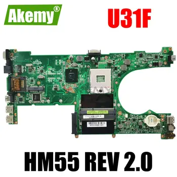 Original Para ASUS U31 U31F Laptop placa-Mãe HM55 U31F REV 2.0 Testado Boa Frete Grátis