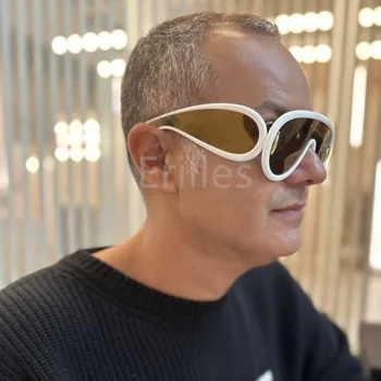 Luxo Punk Esportes Óculos de sol das Mulheres da Marca do Designer de Y2K, Uma Peça de Óculos de Sol 2023 Moda Homens Tons de Óculos de proteção Uv400 Óculos Lagre