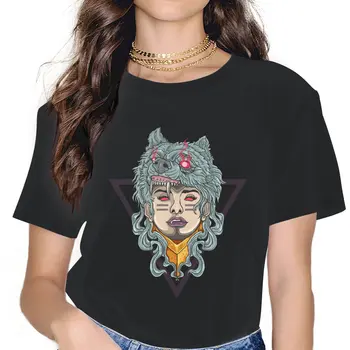 Mulher Soldado Do Inverno Cabeça De Lobo Tribal Feminino Camisas De Popularidade Tendência Vintage Grande Mulher Camisetas Harajuku Casual Feminina Blusas