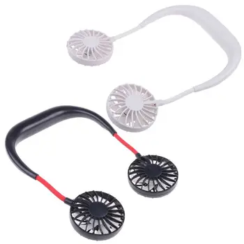 Mãos-livres Banda de Pescoço de Mãos-Livres de Suspensão Recarregável USB Dual Fan Mini Refrigerador de Ar de Verão Portátil 