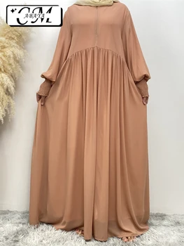 Novo Muçulmano Abaya Vestido De Dubai Marroquino Kaftan Chiffon Mulheres Vestidos Para Baile De Formatura Turquia Longo Preto Velada Vestidos Com Forrada Ramadã
