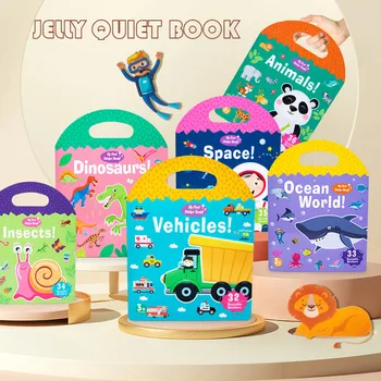 Quente Crianças de Vários Cenários de DIY Mão no Quebra-cabeça Adesivos de Livros Reutilizáveis de desenhos animados Educativos Cognição, Aprendizagem de Brinquedos para as Crianças do Presente
