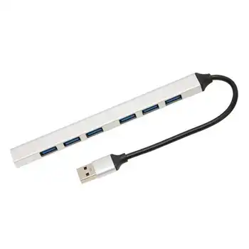 USB 3.0 Hub 7 Portas 5 gbps Rápido de Transmissão da Liga de Alumínio USB Multifunção Divisor Adequado para Desktop do PC Portátil