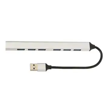 USB 3.0 Hub 7 Portas 5 gbps Rápido de Transmissão da Liga de Alumínio USB Multifunção Divisor Adequado para Desktop do PC Portátil