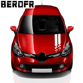 Carro Listras Capa Adesivo Racing Bonnet Esporte Decalque Para Renault Megane Clio RS Captur Sandero Espace Twingo Scenic Laguna Trafic
