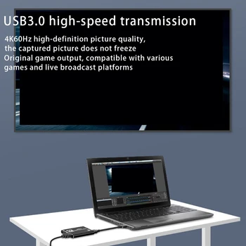 USB 4K 60Hz Placa de Vídeo de 1080P para o Jogo de Gravação ao Vivo