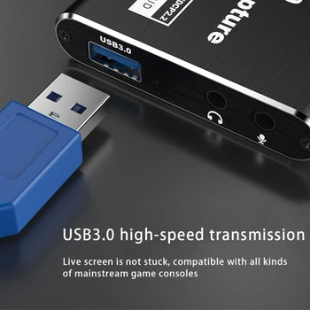 USB 4K 60Hz Placa de Vídeo de 1080P para o Jogo de Gravação ao Vivo