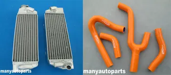 PARA KTM 250/300/380 SX/EXC/MXC 1998 1999 2000 2001 2002 2003 radiador de Alumínio+ laranja mangueira do silicone