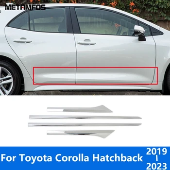 Para Toyota Corolla Hatch 2019-2022 2023 Chrome Laterais Da Porta De Linha Faixa De Saia De Corpo De Moldagem Guarnição Adesivo De Acessórios, Estilo Carro