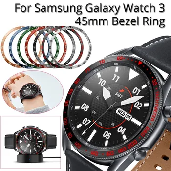 Aro Para Samsung Galaxy Watch 3 45mm de Cobertura de Proteção Anéis de pára-choques de Adesivo Anti-risco Capa de Proteção Acessórios