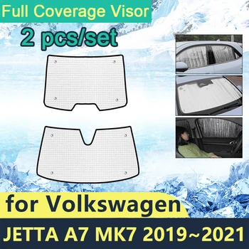 Total Cobre guarda-sóis Para a Volkswagen VW Jetta A7 MK7 2019 2020 2021 pára-brisas Acessórios Sol da Frente de Proteção do vidro Traseiro