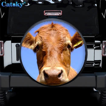 Vaca bonito Carro Pneus de Cobertura, a Camper Pneu Sobressalente Decoração da Tampa, a Tampa do Pneu Sobressalente Sem Câmera de segurança Orifício de SUV de Reposição de Pneus de Proteção
