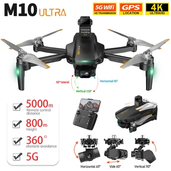 Navio da Rússia M10 Ultra PRO/MAX drone 4k profesional 3-eixo Cardan Drone GPS FPV Drone Motor Brushless Distância de 5km Dron