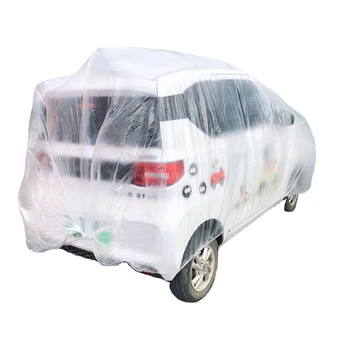 Transparente tampa do carro Universal de Carro de Capa Exterior Impermeável Descartável Tampas do Carro Tamanho M-XL Exterior Transparente tampa do carro