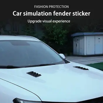 2Pcs Carro Decorativos, Quadros de Fibra de Carbono Textura Impermeável Auto Estilo Auto-adesivo 3D Falso Aberturas Laterais Adesivos de Carro Accessorie