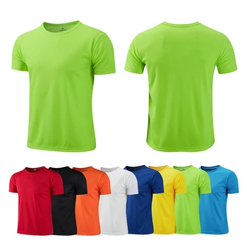 Secagem rápida, em torno do Pescoço do Desporto T-shirt Ginásio Camisolas de Fitness Camisa Treinador com o T-shirt dos Homens Respirável Sportswear Classe de Serviço