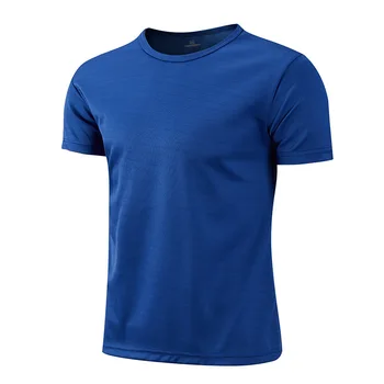 Secagem rápida, em torno do Pescoço do Desporto T-shirt Ginásio Camisolas de Fitness Camisa Treinador com o T-shirt dos Homens Respirável Sportswear Classe de Serviço