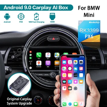 Sem fio Carplay Para BMW MINI Cooper Hatch 2014-2019 NBT CIC Sistema Android Auto 9.0 PX6 4+128G Espelho Link de Rádio de Carro Autoradio