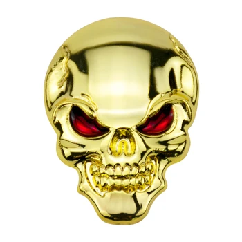 3D Etiqueta do Carro do Osso do Crânio Cabeça Personalizado Automático de Metal Diabo Emblema Emblema de Ouro Preto de Prata Bronze etiqueta Autocolante de Decoração de