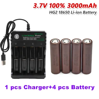 HG2 18650 3000mAh bateria 18650 HG2 3.7 V quitação de 20A dedicado Para HG2 de Alimentação bateria Recarregável+carregador USB