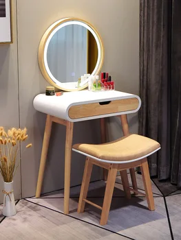 Nordic cômoda para o quarto de 60/80 centímetros de vestir tabela pequeno apartamento moderno e minimalista único mini penteadeira com espelho de luz