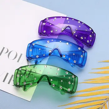 Moda Óculos De Diamante Novo Pentagrama Punk Óculos De Sol Óculos De Proteção Mulheres Desporto Óculos Homens De Luxo, Óculos De Proteção